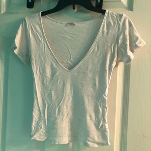 Brandy Melville white v neck tee